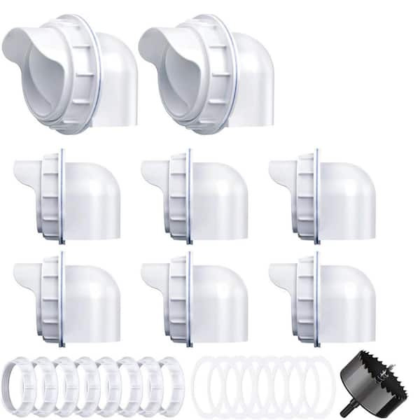 KIWDZFU DIY Chicken Feeder No Waste 8 Ports Automatic Poultry Gravity Feeder Weatherproof Reusable Kits