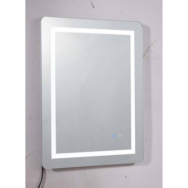 Whatseaso 24 in. W x 32 in. H Rectangular Frameless LED AntiFog Wall