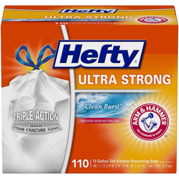 Hefty Ultra Strong 13 Gal. Clean Burst Tall Kitchen Trash Bags (110-Count)