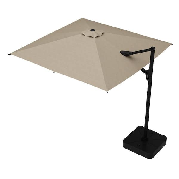 FUFU&GAGA 10 ft. Patio Umbrella Square Market Umbrella, Outdoor Cantilever Umbrella with 360° Rotation for Garden Deck in Beige