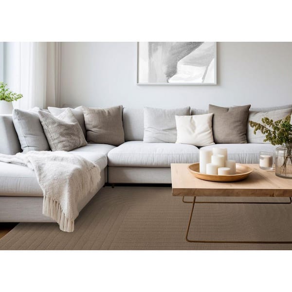 Solara Collections 8 ft. x 11 ft. Brown Tonal/Solid, Geometric Indoor Area Rug