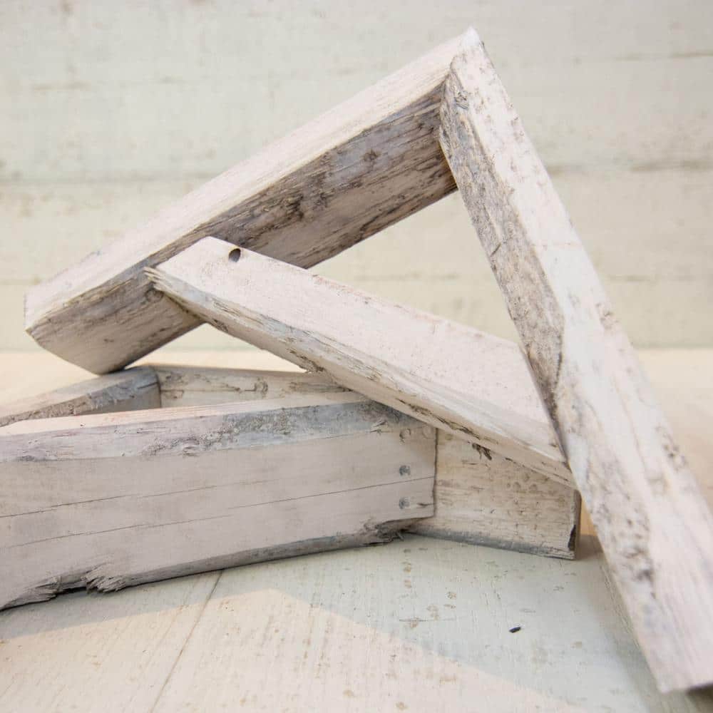 Chalk Dust White Solid Wood Farmhouse Bracket Shelf