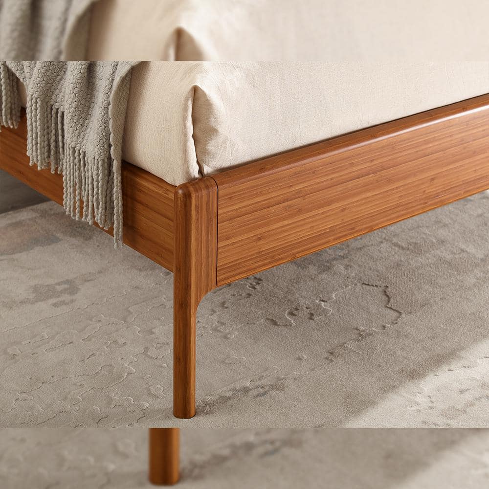 Ventura Amber King Platform Bed with Bamboo Frame and Metal Headboard
