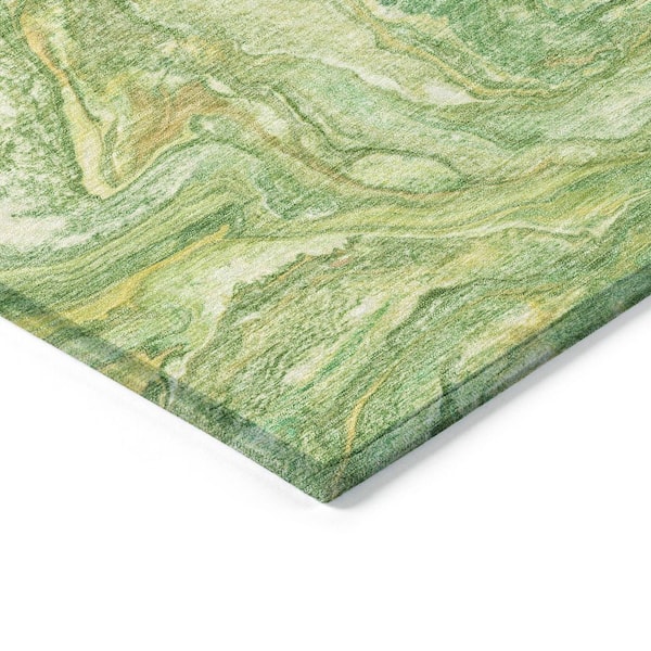 Chantille Machine Washable Indoor/Outdoor Abstract ACN2017 Green 9 ft. x 12 ft. Area Rug