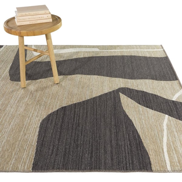 Lange Brown 5 ft. x 7 ft. Abstract Area Rug