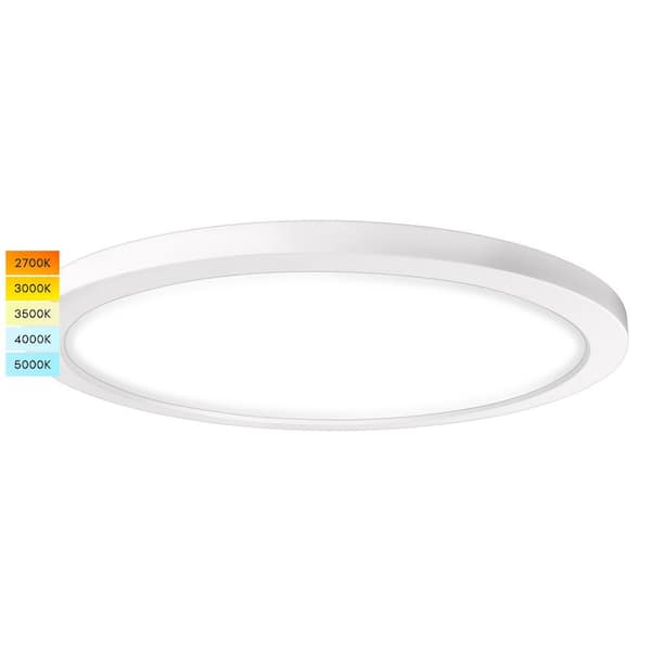 Luxrite 6 in. Selectable LED Flush Mount 10-Watt 1000 Lumens Motion Sensor Ceiling Light 3-Color 3000K-5000K