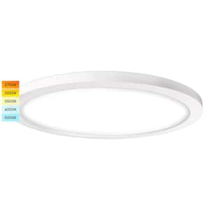12 in. 22-Watt 5-Color Selectable LED Flush Mount Dimmable Fixture 1600 Lumens, IP54 Wet Rated, Dimmable, ETL Listed