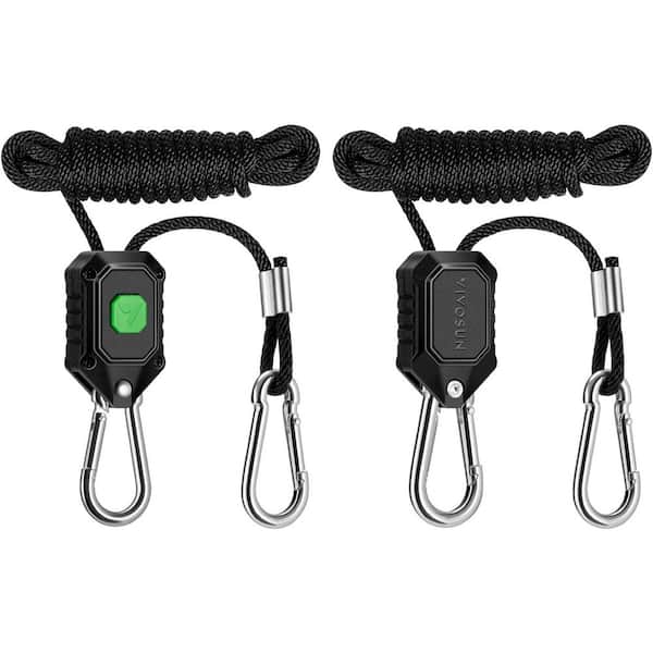 VIVOSUN 1/8 in. 8 ft. Adjustable Heavy-Duty Grow Light Rope Hanger with Reinforced Metal Internal Gears (2-Pack)