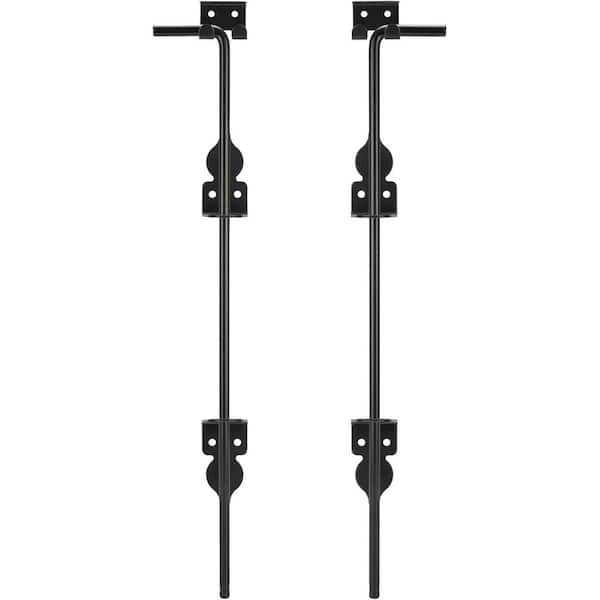 Unbranded 18 Heavy Duty Cane Bolt Drop Rod Gate Stopper Hardware for Wooden Metal Gates Doors Black Finish 2-Pack