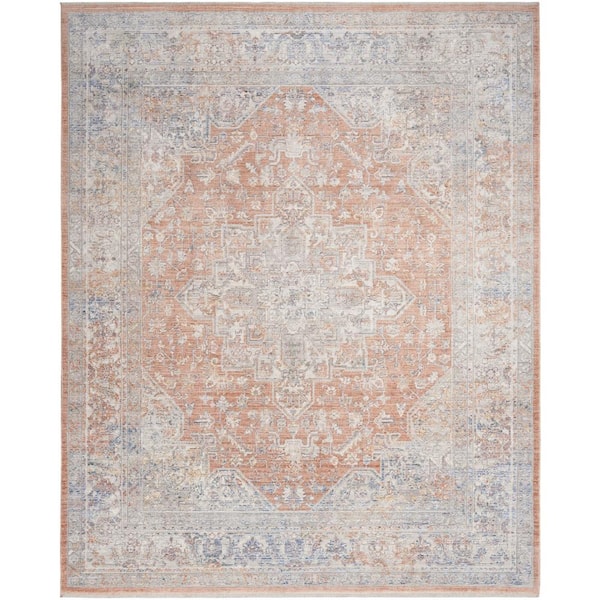 Nourison Timeless Classics Blue Multicolor 10 ft. x 13 ft. Center medallion Traditional Area Rug