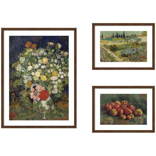 3-Piece Carlisle "Apples Vincent Van Gogh" by Nostalgia Prints Flowers Framed Art Print Set 35 in. x 49 in.
