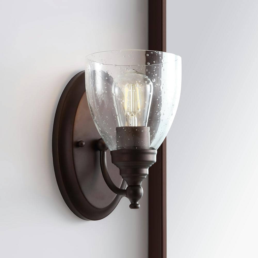 Marais 5.5" Oil Rubbed Bronze Metal and Glass Wall Sconce