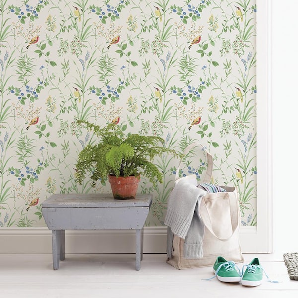 Imperial Garden Multicolor Botanical Paper Strippable Roll (Covers 56.4 sq. ft.)