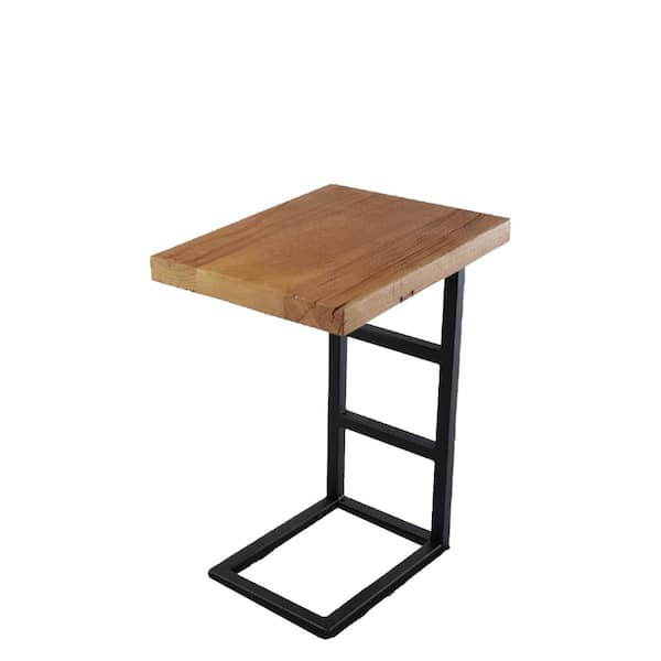 Tidoin 18 in. Black Rectangle Metal Coffee Table with MDF Tabletop