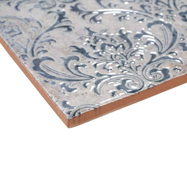 SomerTile Milano Decor Daman Azul 7-7/8x7-7/8 Ceramic W Tile