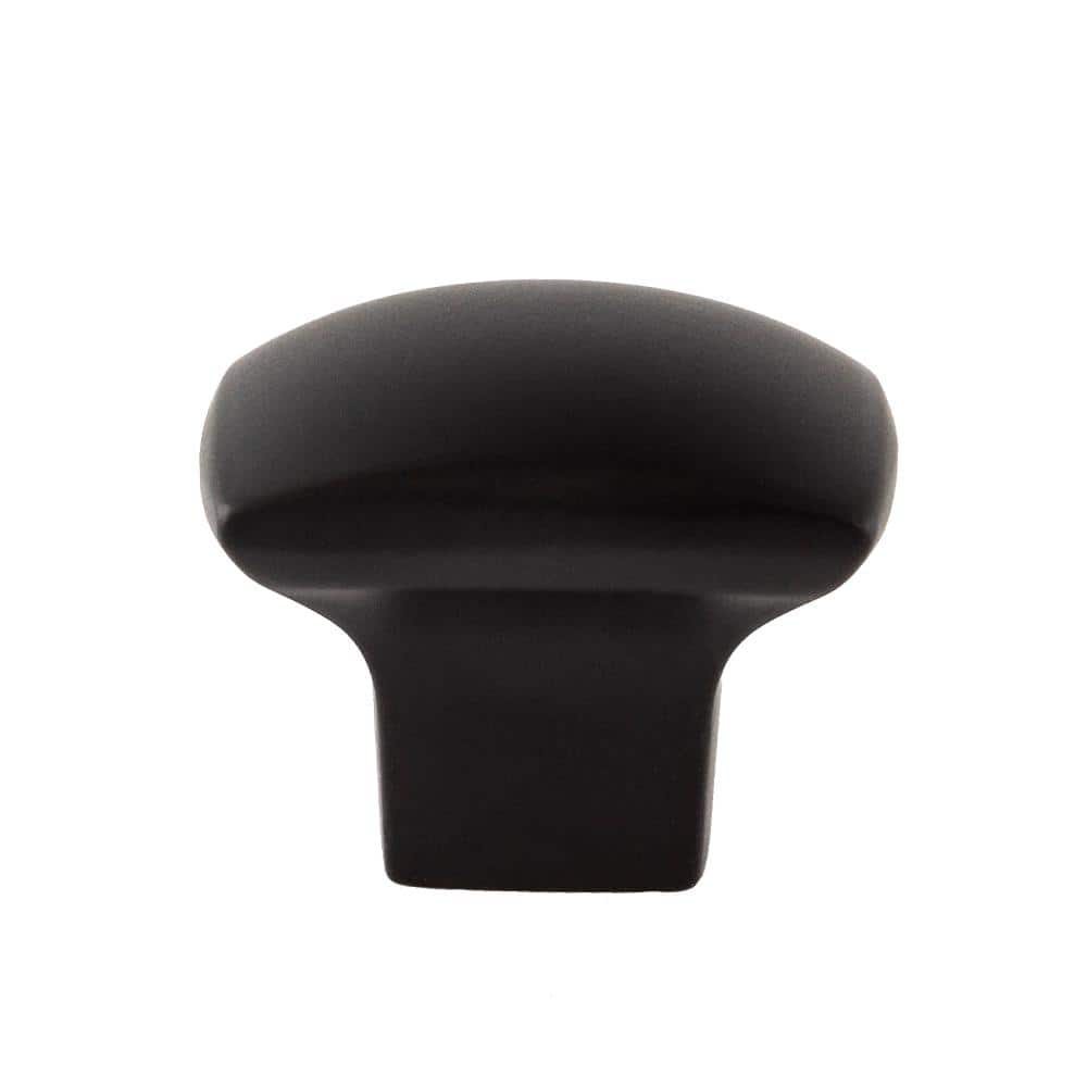 Matte Black Square Cabinet Knob with Mounting Hardware