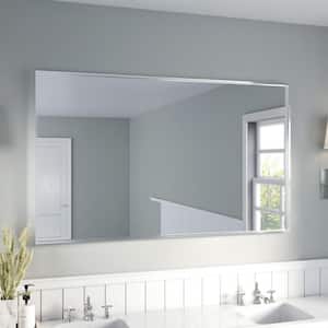 60 in. W x 36 in. H Silver Aluminum Rectangular Framed Wall Bathroom Vanity Wall Mount Mirror