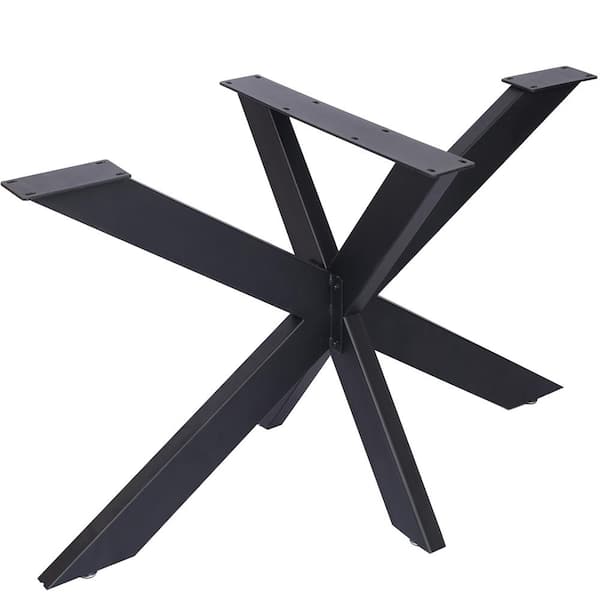 Black 28.7 in. H x 59.1 in. W x 30.7 in. D Heavy Duty Steel Spider Shaped Table Legs, Maximum Weight Capacity 2200 lbs.