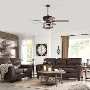 52 in. at Indoor/Outdoor Housing Color of Matte Black Ceiling Fan with Bedroom, Living Room, Dining Room