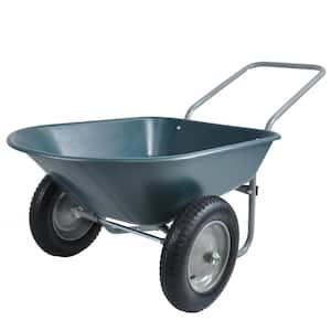 5 cu. ft. Green Steel Garden Cart with 2 Wheel