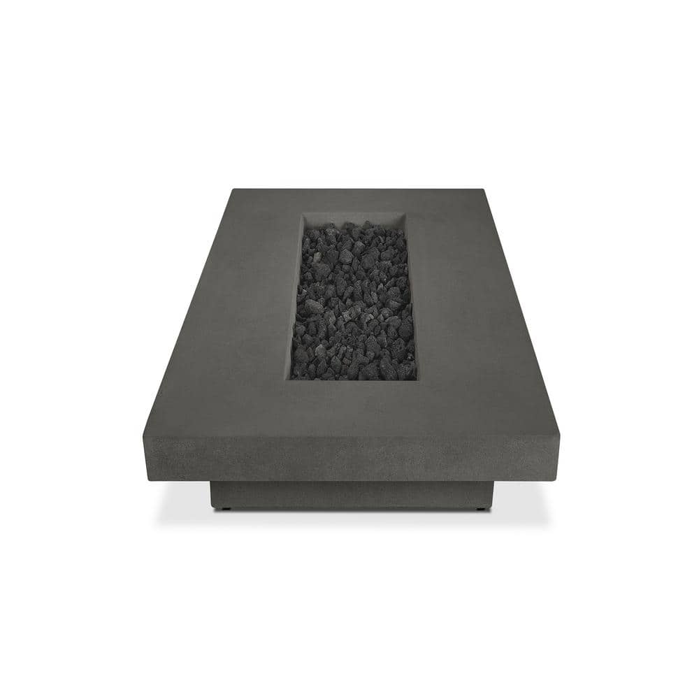Carbon Gray 72" Rectangular Concrete Gas Fire Pit Table