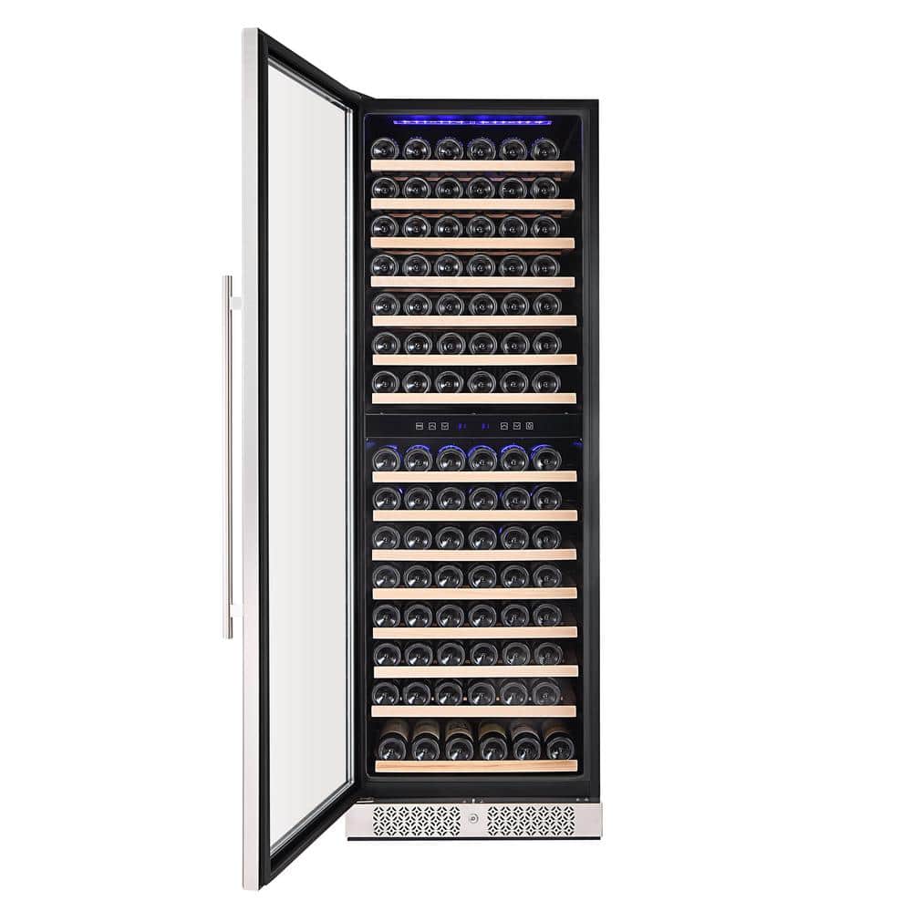 Empava 24 in. Dual Zone 160-Bottle Free Standing Wine Cooler in Stainless Steel