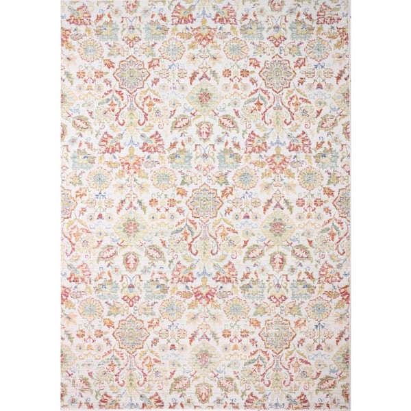 BASHIAN Corsica Ivory 9 ft. x 12 ft. (8'6" x 11'6") Floral Bohemian Area Rug