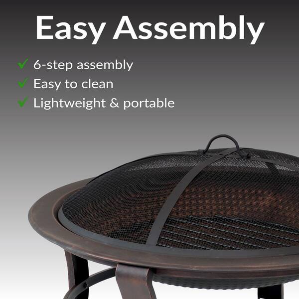 Sunnydaze 17 in. H. Steel Elevated Outdoor Fire Pit Bowl with