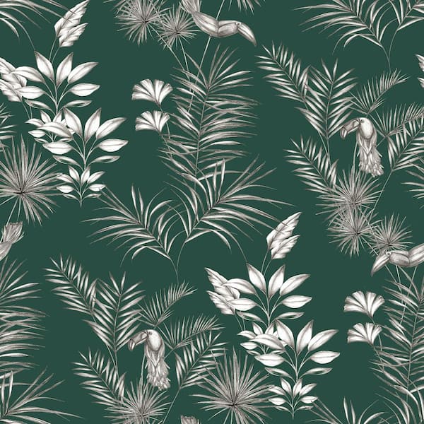 OhPopsi Shelly Green Toucan Toile Wallpaper Sample