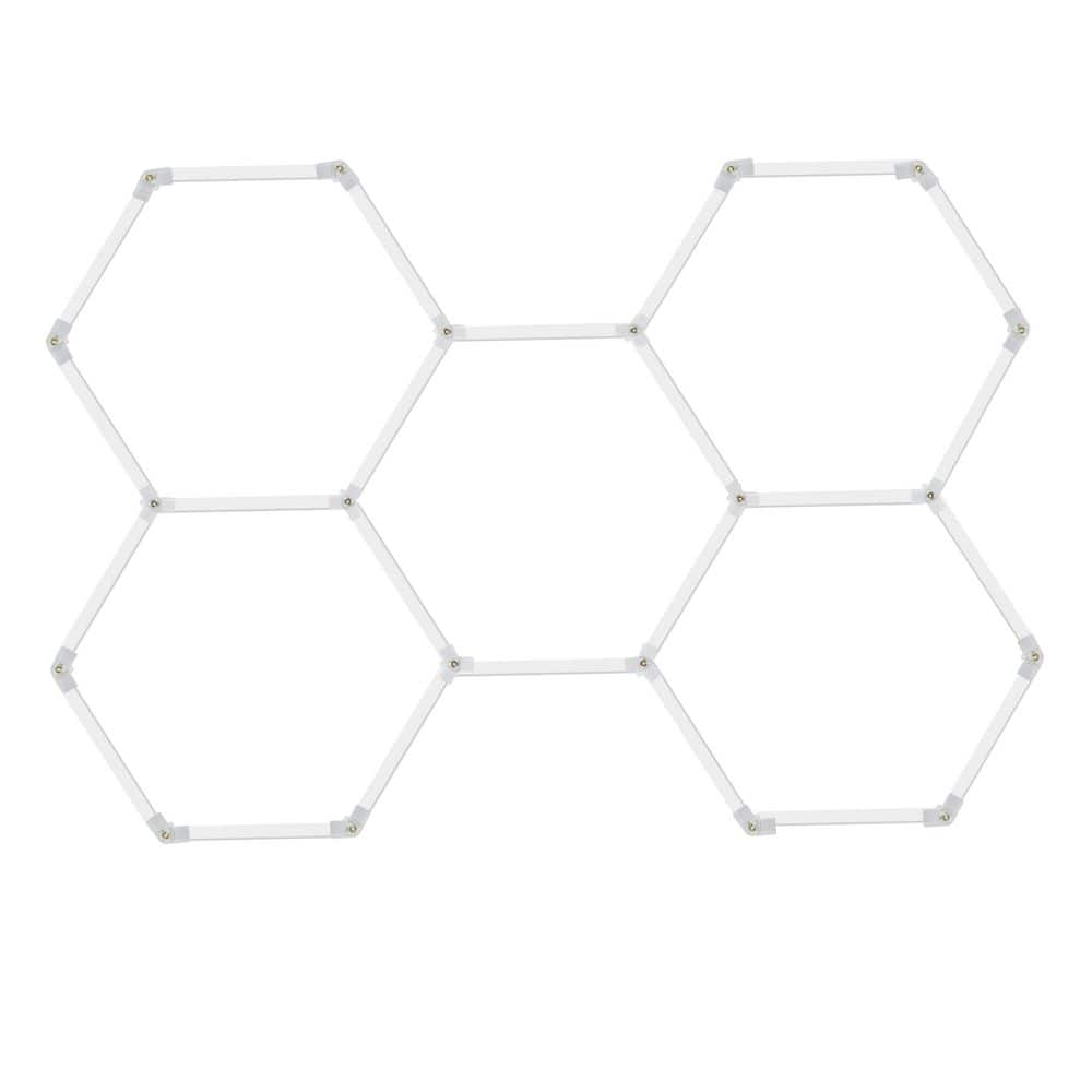 Hexagon Garage LED Light 5 Grids 7.92 ft 144-Watt 17280 Lumens 5000K White Garage/Shop Shop Light 1-Pack price history on PriceWatchPro