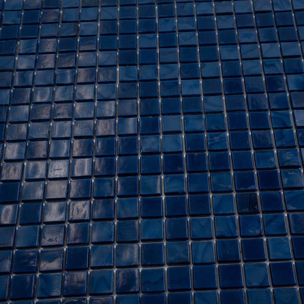 Skosh 11.6" x 11.6" Glossy Navy Blue Glass Mosaic Tile
