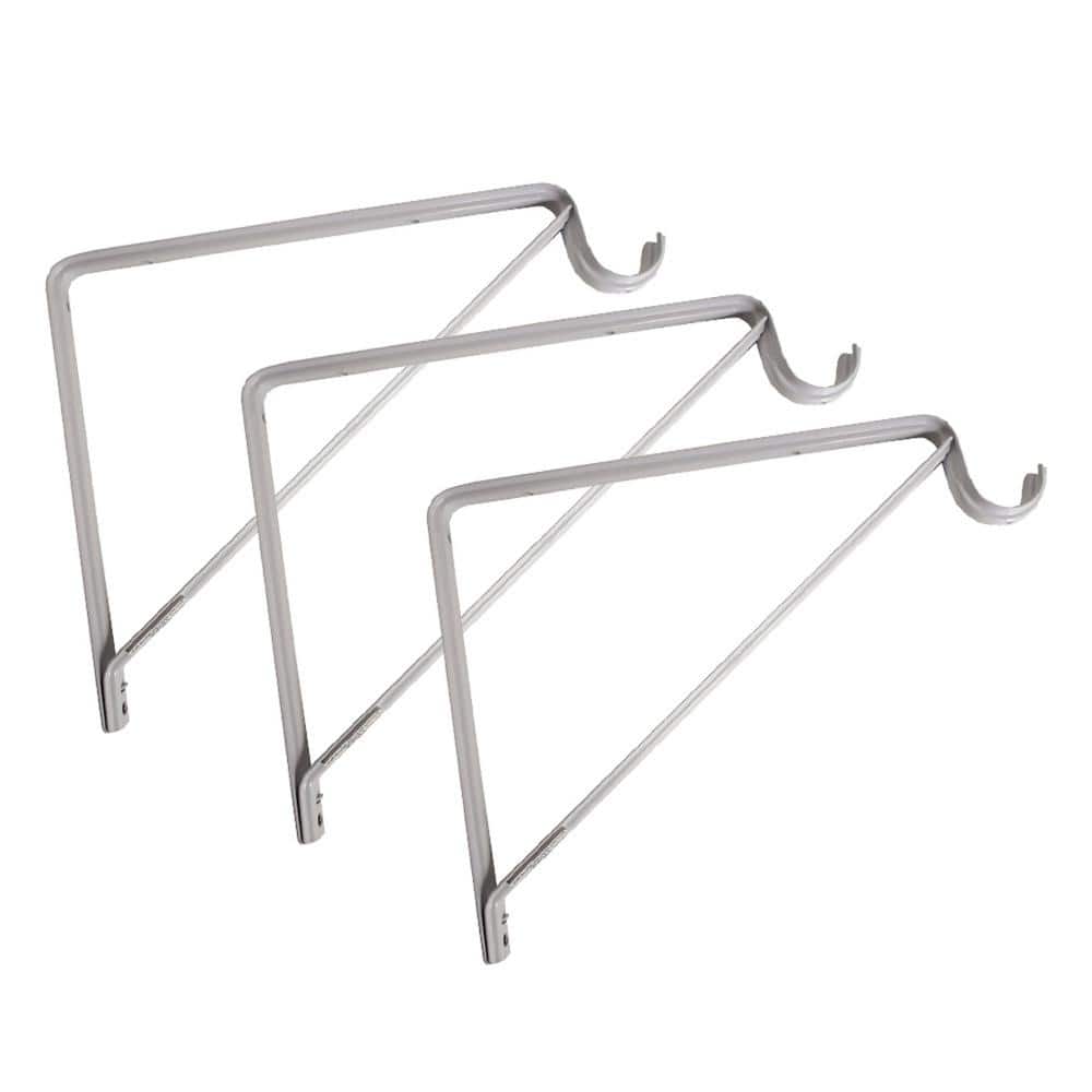Design House 13 in. x 11 in. White Shelf and Rod Bracket (3Pack