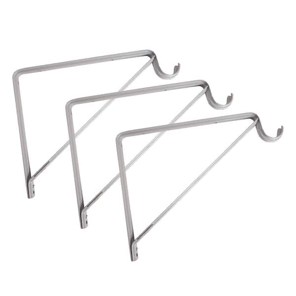 Design House 13 in. x 11 in. White Shelf and Rod Bracket (3-Pack)