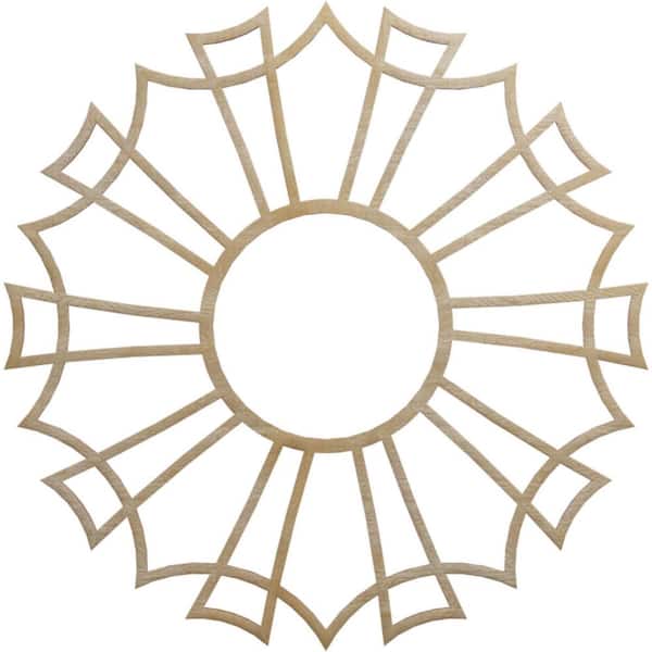 Ekena Millwork 28 in. x 9 7/8 in. x 3/8 in. Augustus Wood Fretwork Pierced Ceiling Medallion, Birch