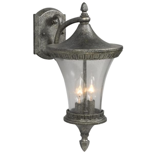 Filament Design Negron 2-Light Outdoor Antique Silver Wall Lantern