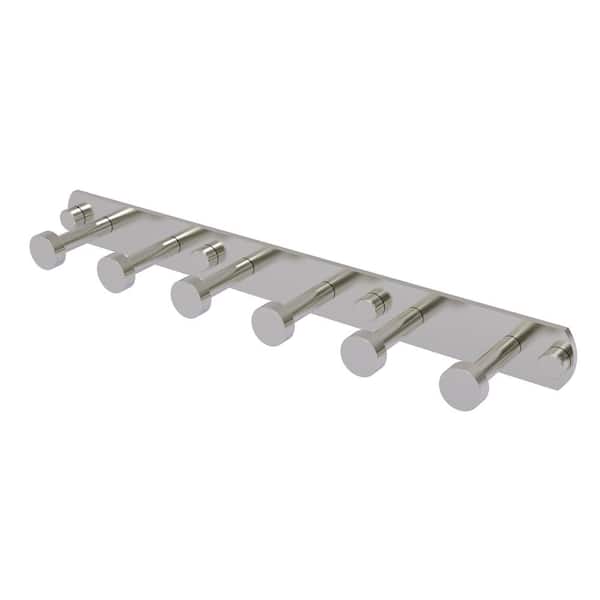 Allied Brass Fresno Collection 6-Position Tie and Belt Rack in Satin Nickel
