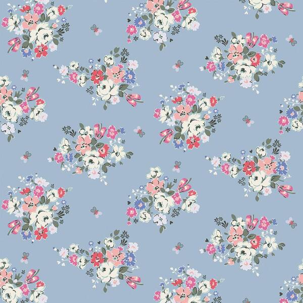 Unbranded Clifton Floral Blue Wallpaper Sample