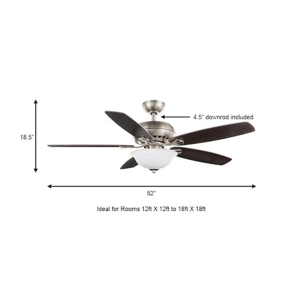 Indoor Led Brushed Nickel Ceiling Fan, Hampton Bay Ceiling Fan Remote Control Replacement
