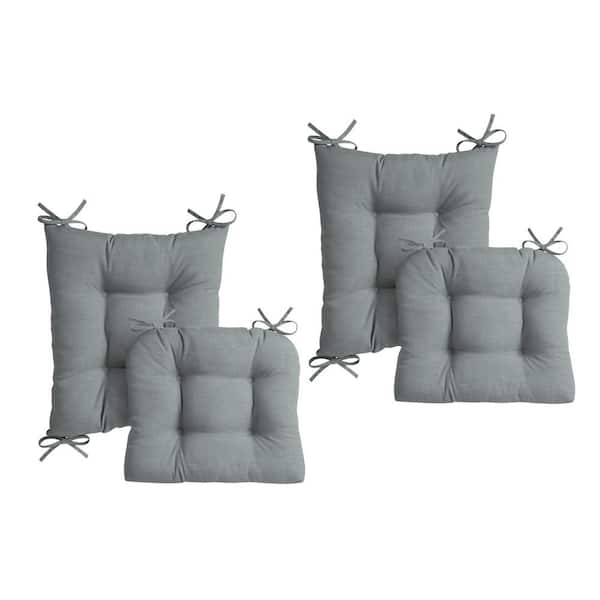 ARDEN Plush Indoor/Outdoor Rocking Chair Cushion Set, 2-Pack, Tufted Cushion for Rocking Chairs Stone Grey Leala