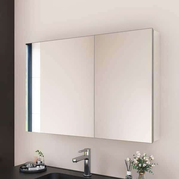 36 in. W x 24 in. H Rectangular Aluminum Medicine Cabinet with Mirror