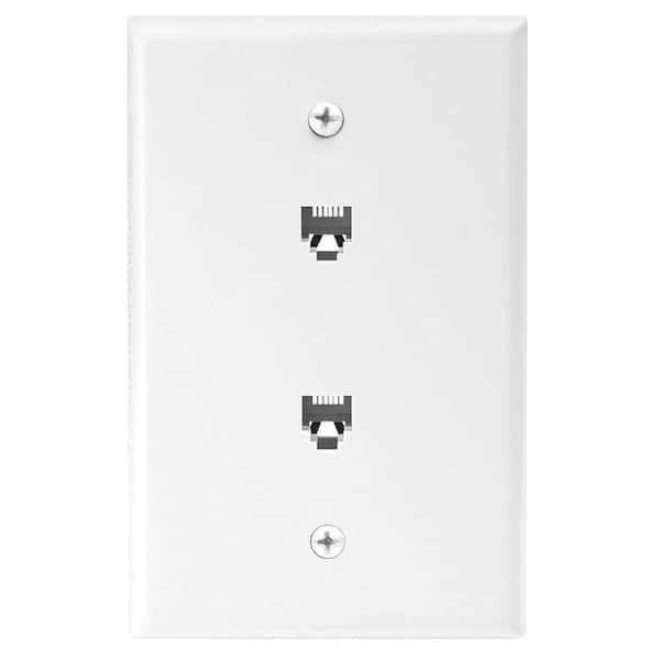 Eaton White 1-Gang Data Jack Wall Plate (1-Pack)