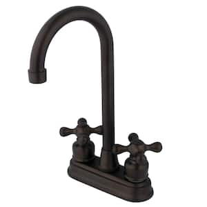 2-Handle Deck Mount Gooseneck Bar Prep Faucets in Oil Rubbed Bronze