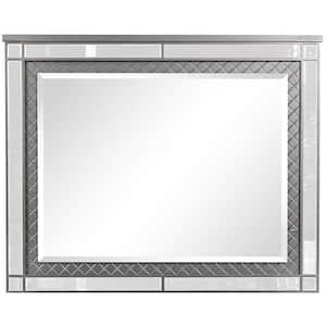 Livorno 49 in. W x 40 in. H Rectangle Framed Gunmetal Gray Dresser Mirror