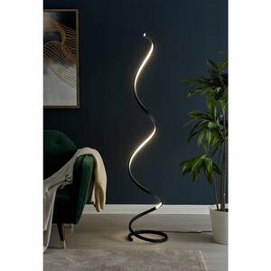 Spiral 63 in. Black LED Indoor Floor Lamp