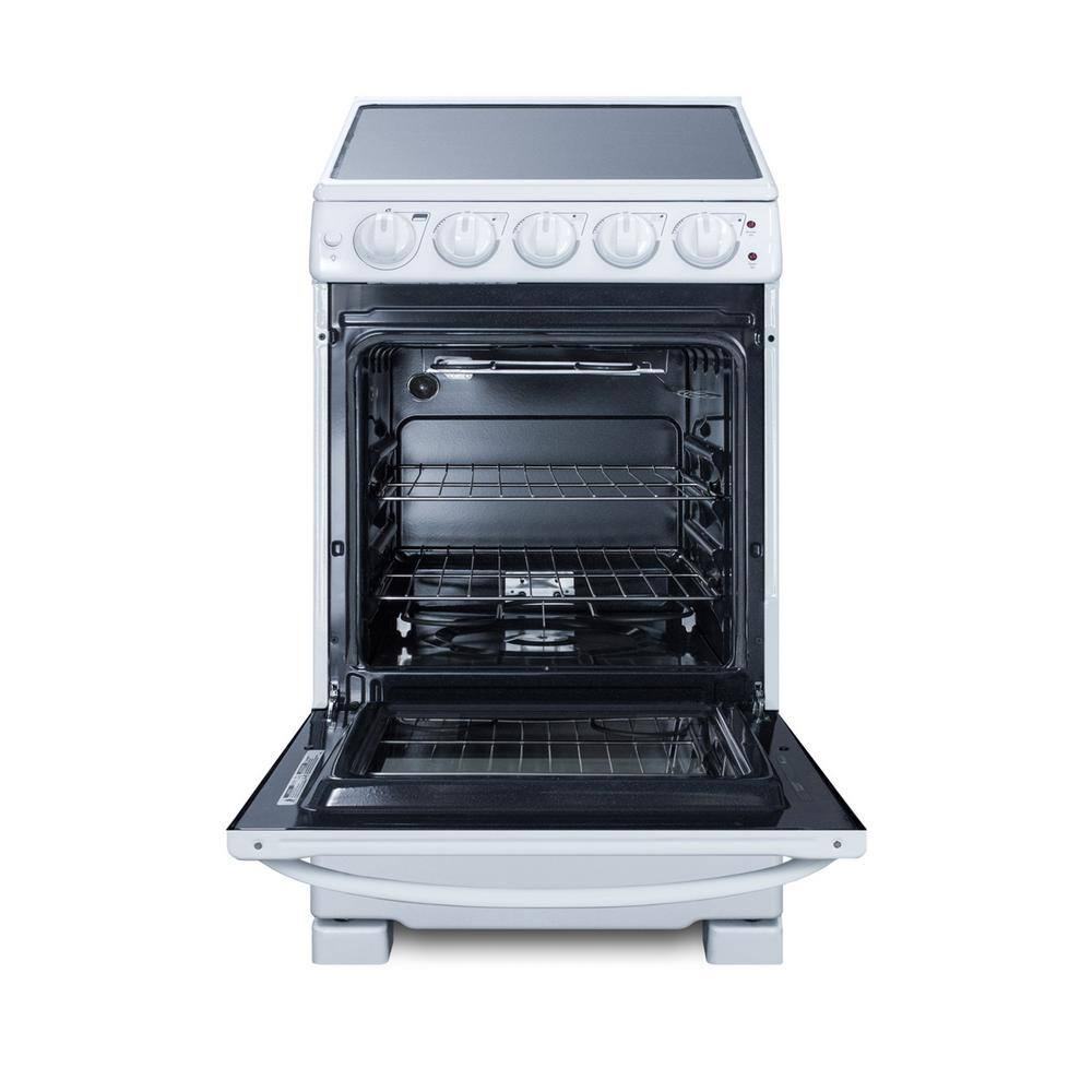 Summit 20" White Electric Built-In Range with 4 Burners