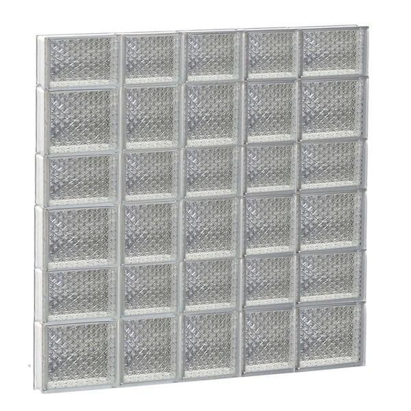 Clearly Secure 32.75 in. x 40.5 in. x 3.125 in. Frameless Diamond Pattern Non-Vented Glass Block Window