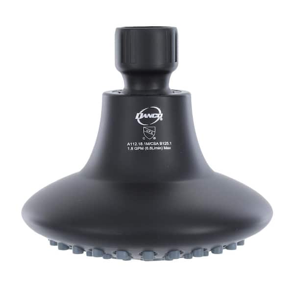 5-Spray Water-Saving Fixed Shower Head in Matte Black