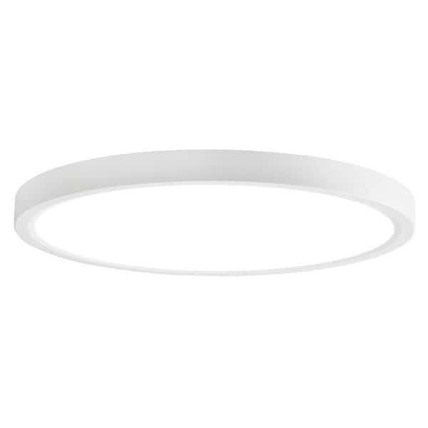 ZJVAIVE 9.06 in. 1-Light Round White Dimmable LED Flush Mount Ceiling Lighting for Dining Room