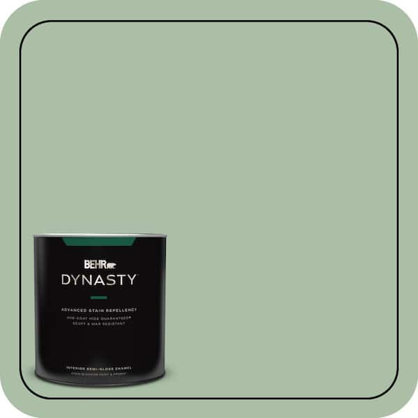 BEHR DYNASTY 1 qt. #S400-4 Azalea Leaf One-Coat Hide Semi-Gloss Enamel Interior Stain-Blocking Paint & Primer