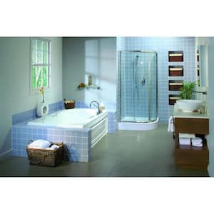 Antigua 72 in. Acrylic Center Drain Oval Drop-in Soaking Bathtub in White